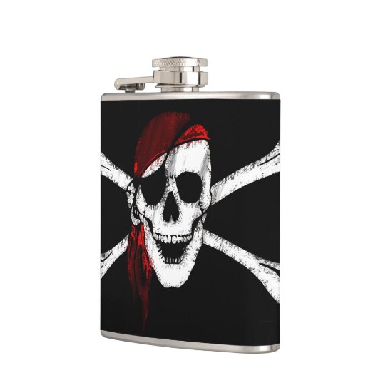 Pirate Skull und Crossbones Flachmann (Links)