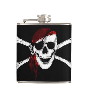 Pirate Skull und Crossbones Flachmann