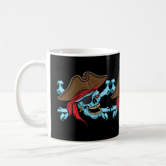 Pirate Skull und Crossbones Kaffeetasse (Links)