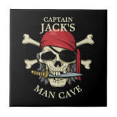 Pirate Skull und Crossbones Man Cave Fliese (Vorderseite)