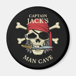 Pirate Skull und Crossbones Man Cave Magnet