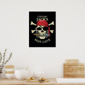 Pirate Skull und Crossbones Man Cave Poster (Küche)