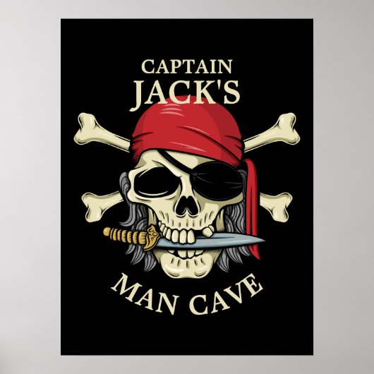 Pirate Skull und Crossbones Man Cave Poster (Vorne)