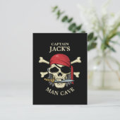Pirate Skull und Crossbones Man Cave Postkarte (Stehend Vorderseite)