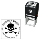 Pirate Skull und Crossbones Name Rücksendeadresse Permastempel (Beispiel)