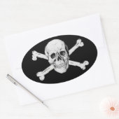 Pirate Skull und Crossbones Ovaler Aufkleber (Umschlag)