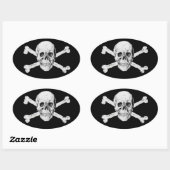Pirate Skull und Crossbones Ovaler Aufkleber (Blatt)