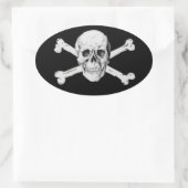 Pirate Skull und Crossbones Ovaler Aufkleber (Tasche)