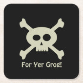 Pirate Skull und Crossbones Paper Untersetzer (Vorderseite)