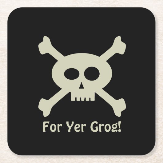 Pirate Skull und Crossbones Paper Untersetzer (Vorderseite)