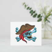 Pirate Skull und Crossbones Postkarte (Stehend Vorderseite)