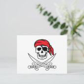 Pirate Skull und Crossbones Postkarte (Stehend Vorderseite)