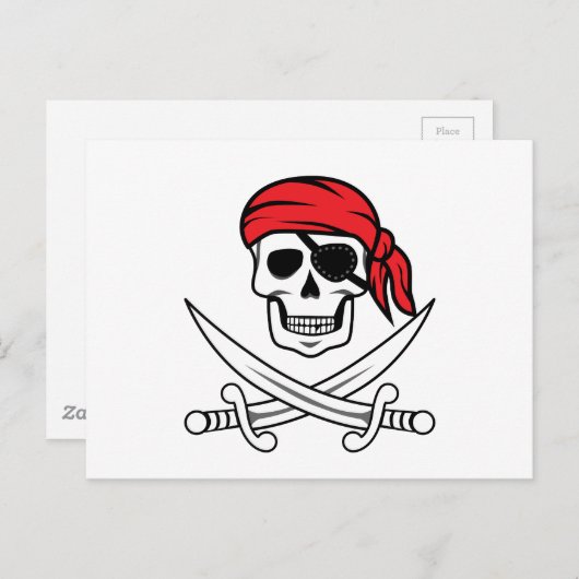 Pirate Skull und Crossbones Postkarte (Vorne/Hinten)