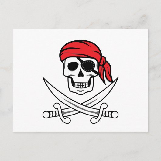 Pirate Skull und Crossbones Postkarte (Vorderseite)