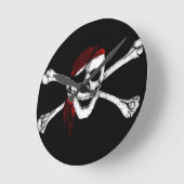 Pirate Skull und Crossbones Runde Wanduhr (Winkel)