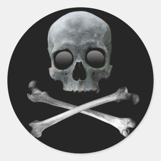 Pirate Skull und Crossbones Runder Aufkleber (Vorderseite)