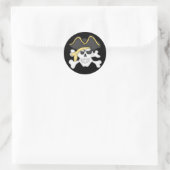 Pirate Skull und Crossbones Runder Aufkleber (Tasche)