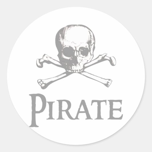 Pirate Skull und Crossbones Runder Aufkleber (Vorderseite)
