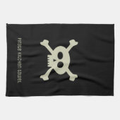 Pirate Skull und Crossbones Schwarzes Küchentuch (Horizontal)