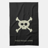 Pirate Skull und Crossbones Schwarzes Küchentuch (Vertikal)