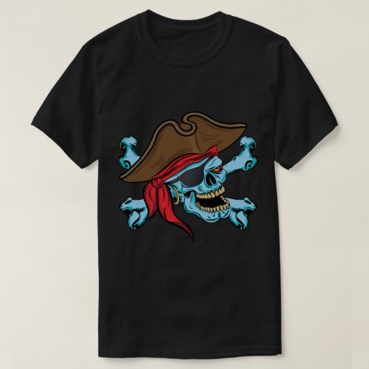 Pirate Skull und Crossbones T-Shirt (Design vorne)