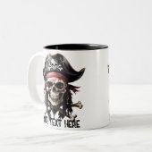 Pirate Skull und Crossbones Zweifarbige Tasse (Vorderseite Links)