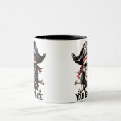 Pirate Skull und Crossbones Zweifarbige Tasse (Mittel)