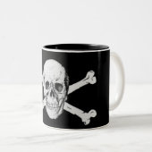 Pirate Skull und Crossbones Zweifarbige Tasse (VorderseiteRechts)