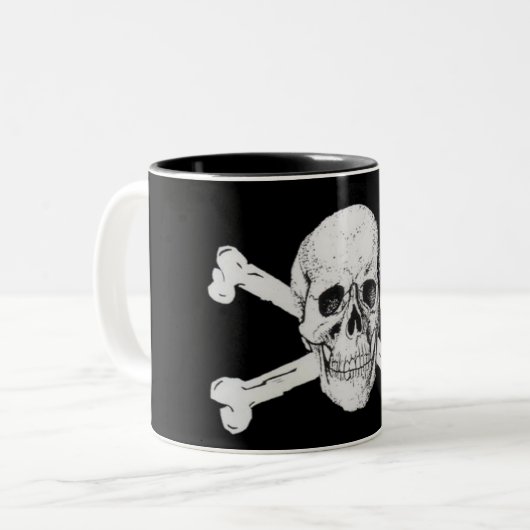 Pirate Skull und Crossbones Zweifarbige Tasse (Vorderseite Links)