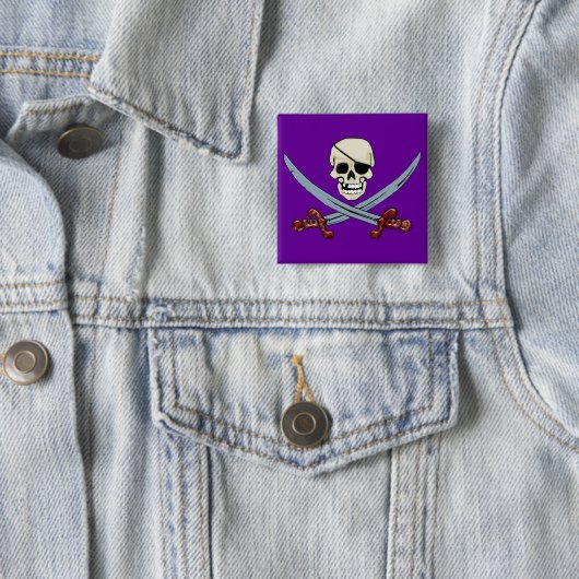 Pirate Skull und Crossed Cutlasses Creepy Art Button (Beispiel)