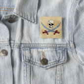 Pirate Skull und Crossed Cutlasses Creepy Art Button (Beispiel)