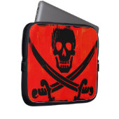 Pirate Skull und Crossed Cutlasses Creepy Art Laptopschutzhülle (Vorne Rechts)
