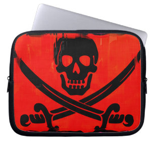 Pirate Skull und Crossed Cutlasses Creepy Art Laptopschutzhülle
