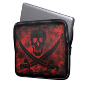 Pirate Skull und Crossed Cutlasses Creepy Art Laptopschutzhülle (Vorderseite Links)