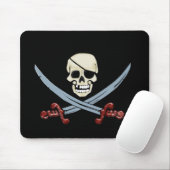 Pirate Skull und Crossed Cutlasses Creepy Art Mousepad (Mit Mouse)