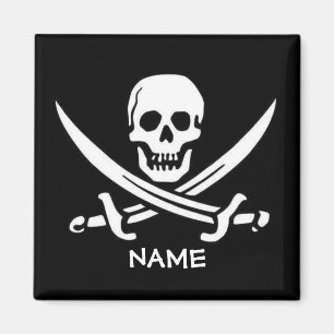 Pirate Skull und Schwerter fügen Namen hinzu Magnet