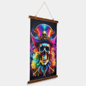 Pirate Skull Wall Tapestry Wandteppich Mit Holzrahmen (Gewinkelt)