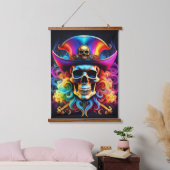 Pirate Skull Wall Tapestry Wandteppich Mit Holzrahmen (Schlafzimmer)