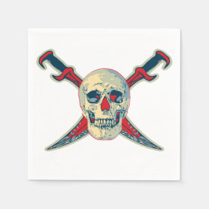 Pirate (Skull) - Weißer Standard Cocktail Papier N Serviette