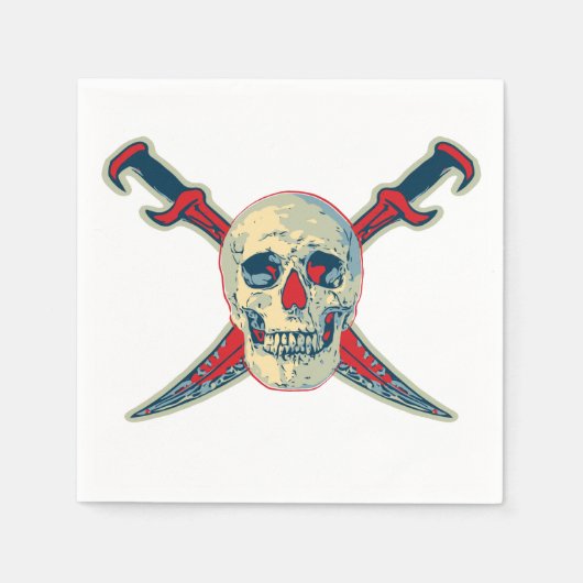 Pirate (Skull) - Weißer Standard Cocktail Papier N Serviette (Vorderseite)