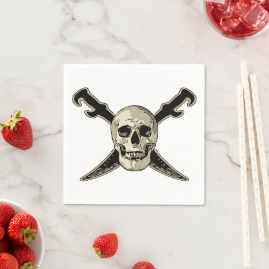 Pirate (Skull) - Weißer Standard Cocktail Papier N Serviette (Beispiel)
