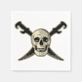 Pirate (Skull) - Weißer Standard Cocktail Papier N Serviette