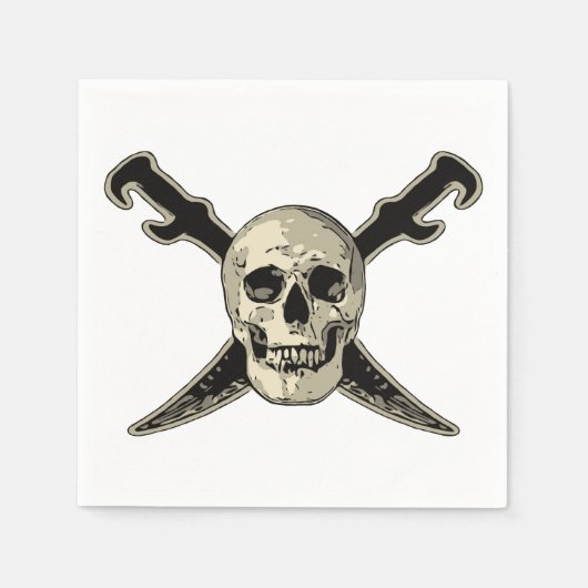 Pirate (Skull) - Weißer Standard Cocktail Papier N Serviette (Vorderseite)