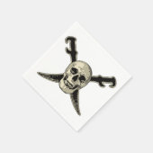 Pirate (Skull) - Weißer Standard Cocktail Papier N Serviette (Ecke)