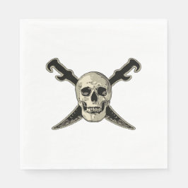 Pirate (Skull) - Weißes Standard-Nickerchen zum Mi Serviette