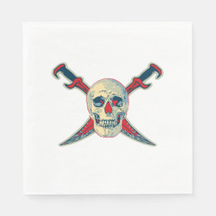 Pirate (Skull) - Weißes Standardluncheon Papier N Serviette