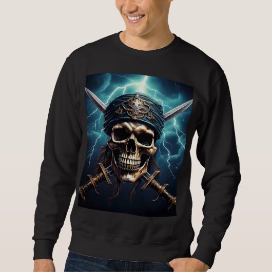 Pirate Skull with Swords Sweatshirt (Vorderseite)