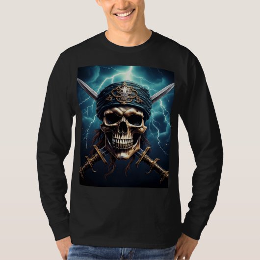 Pirate Skull with Swords T-Shirt (Vorderseite)