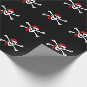 Pirate Skull Wrapping Paper Geschenkpapier (Ecke)