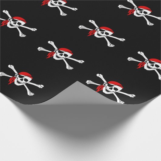 Pirate Skull Wrapping Paper Geschenkpapier (Ecke)